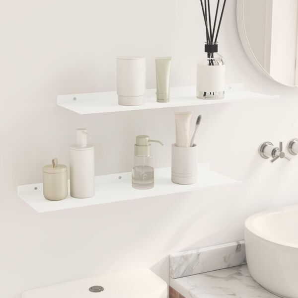 vidaXL Ujuv riiul 2 pcs Valge 60 x 18 x 2,5 cm Teras