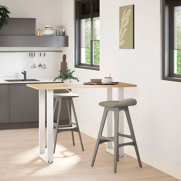 vidaXL baarilaua jalad U-kujulised, 2 tk, valged, 50 x (100-101) cm, teras