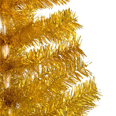 vidaXL valgustusega kunstkuusk kuulidega, kuldne, 180 cm, PET