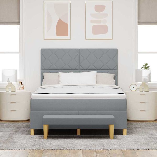 vidaXL Karbi vedrumadrats madratsiga Helehall 160 x 200 cm kangas