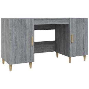 vidaXL kirjutuslaud, hall Sonoma tamm, 140 x 50 x 75 cm, t&ouml;&ouml;deldud puit