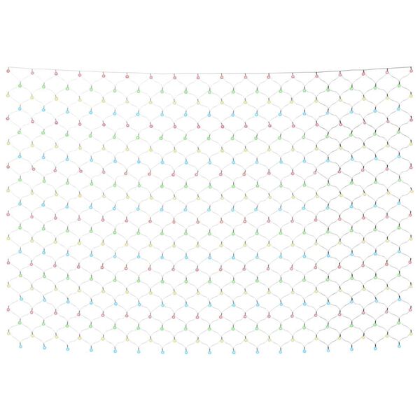 vidaXL jõulutulede võrk, värviline, 3 x 3 m, 306 LEDi, siseruumi, õue