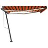 vidaXL automaatne varikatus, LED, tuuleandur, 400x350 cm, oranž/pruun