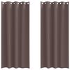vidaXL Kardinad r&otilde;ngastega 2 tk Tume pruun 260 x 140 cm Pol&uuml;ester