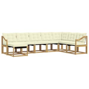 vidaXL V&auml;li diivanikomplekt padjaga 8 pcs Valge ja kreemjas