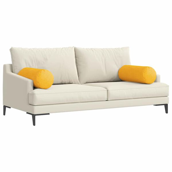 vidaXL Padjad 2 pcs Helekollane Ø 25 x 70 cm Korter kangas