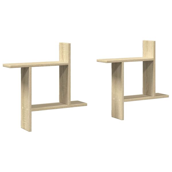 vidaXL seinariiulid 2 tk, Sonoma tamm, 50x12x50 cm, tehispuit