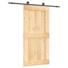 vidaXL Libisev uks Naturaalne ja must 100 x 210 cm Tahke m&auml;nnipuit