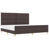 vidaXL Voodi raam peaga Tumepruun 200 x 200 cm kangas