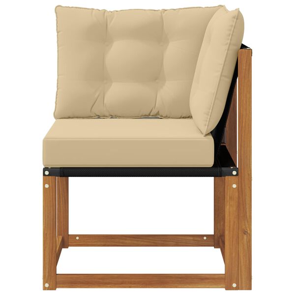 vidaXL V&auml;limine Nurgadiivan Tugev akaatsiapuit ja tekstiilne kangas