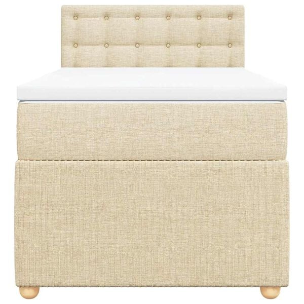 vidaXL kontinentaalvoodi madratsiga, kreemjas, 80x200 cm, kangas