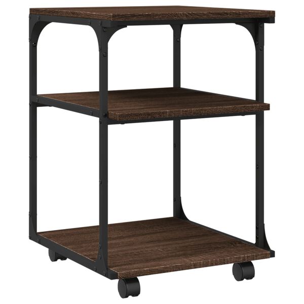 vidaXL printerialus, 3 tasandit, pruun tamm, 43x48x64 cm, tehispuit