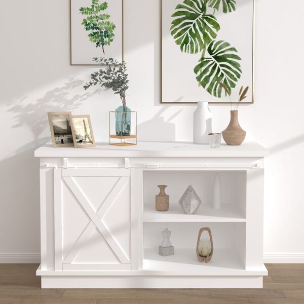 vidaXL minisuuruses liugukse komplekt, s&uuml;sinikteras, valge 122 cm