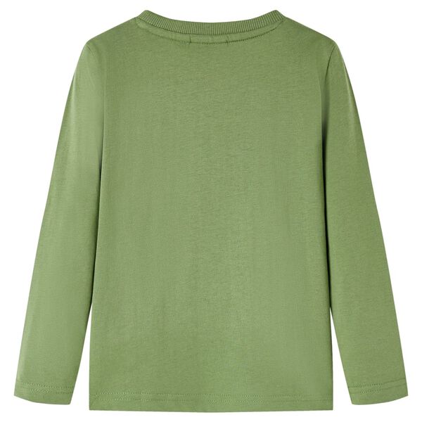 Pikkade varrukatega lastes&auml;rk, hele khaki, 92