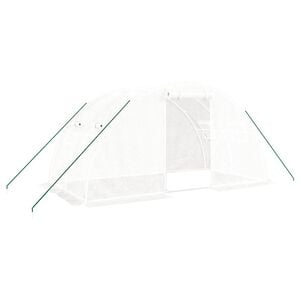 vidaXL kasvuhoone terasraamiga, valge, 8 m&sup2;, 4x2x2 m