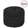 vidaXL paadik&ouml;is, t&auml;ismust, 14 mm, 100 m, pol&uuml;prop&uuml;leen