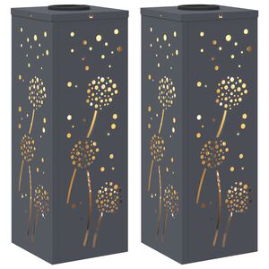 vidaXL P&auml;ikese LED k&auml;igutee tuli 2 pcs Antratsiit K&uuml;lmvaltsitud teras