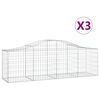 vidaXL kaarekujulised gabioonkorvid 3 tk, 200x50x60/80 cm, raud
