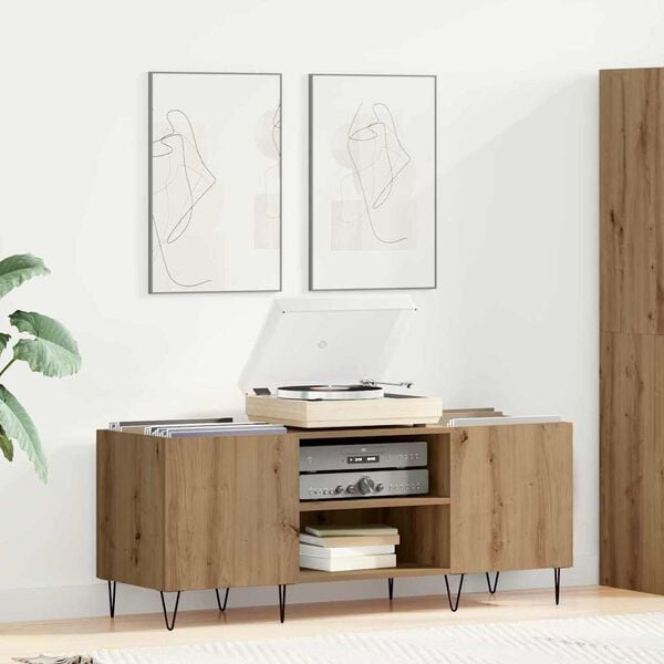 vidaXL Plaadikapp riiuliga ladustamisega K&auml;sit&ouml;&ouml;puu 121 x 38 x 48 cm