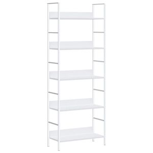 vidaXL 5-korruseline raamaturiiul valge 60x27,6x90,5 cm, tehispuit