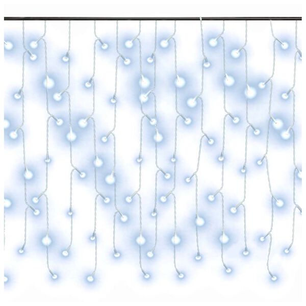 vidaXL LED-valguskardin, 10 m, 400 LEDi, k&uuml;lm valge, 8 funktsiooni
