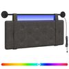 vidaXL Rippuv voodipeats LED-valgustusega Must Antiik PU