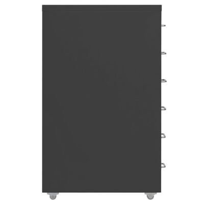 vidaXL mobiilne kontorikapp, antratsiit, 28 x 41 x 69 cm, metall