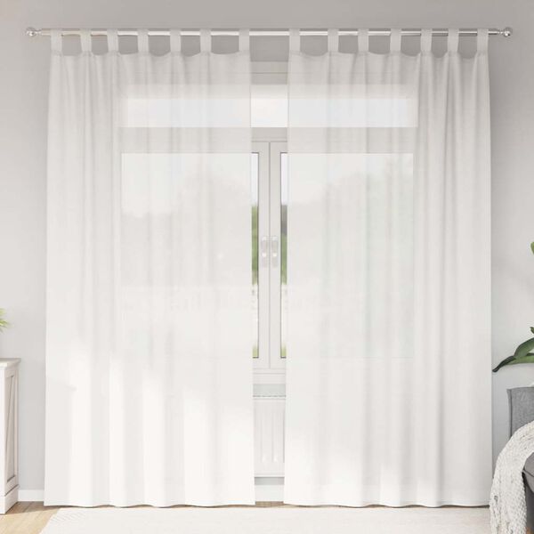vidaXL Aasadega Voile kardinad 2 tk valge 140x245 cm