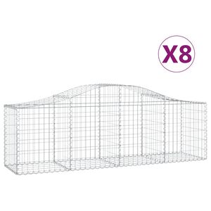 vidaXL kaarekujulised gabioonkorvid 8 tk, 200x50x60/80 cm, raud