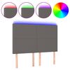 vidaXL LED-voodipeats, hall, 144x5x118/128 cm, kunstnahk