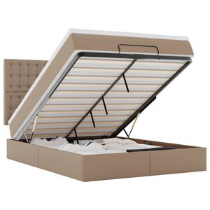 vidaXL ottomani voodi madratsiga, cappuccino, 140x190cm, kunstnahk