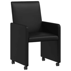 vidaXL Ratastega S&ouml;&ouml;gi-toolid 2 pcs Must 57 x 66 x 94 cm Kunstnahk