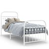 vidaXL metallist voodiraam peatsi ja jalutsiga, valge, 75x190 cm