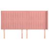 vidaXL voodipeats servadega, roosa, 183x16x118/128 cm, samet