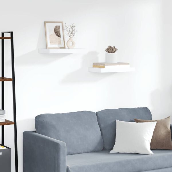 vidaXL seinariiulid, 2 tk, valge, 40 x 23 x 3,8 cm MDF