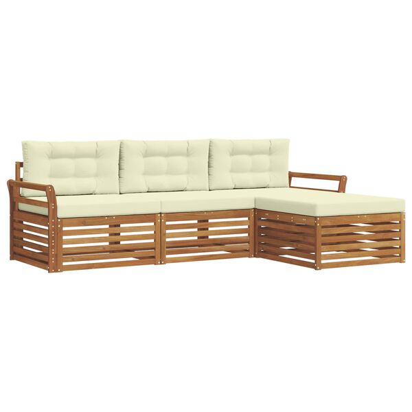 vidaXL V&auml;li diivanikomplekt padjaga 4 pcs Looduslik ja kreem