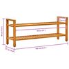vidaXL kingariiul 2 riiuliga, 100 x 27 x 40 cm, tammepuit