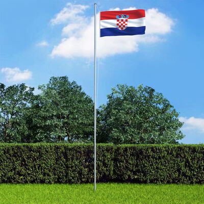 vidaXL Horvaatia lipp ja lipumast, alumiinium, 6,2 m