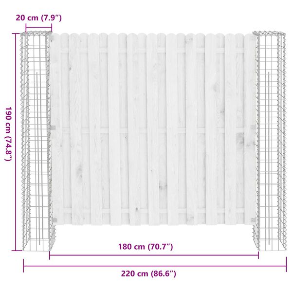 vidaXL Aiapost 2 pcs H&otilde;bedane 20 x 20 x 190 cm Metall
