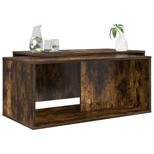 vidaXL Kohvilauda komplekt 2 pcs Suitsetatud tamm Tehispuit