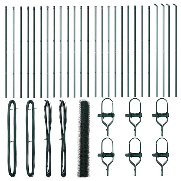 vidaXL Aiapost Roheline 50 x 1,4 m (36 mm võrku) Terased ja PVC