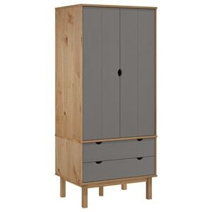 vidaXL riidekapp "OTTA", pruun ja hall, 76,5 x 53 x 172 cm, m&auml;nnipuit