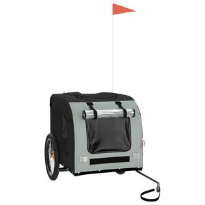 vidaXL lemmiklooma ratta j&auml;relk&auml;ru, hall ja must, oxford kangas/raud