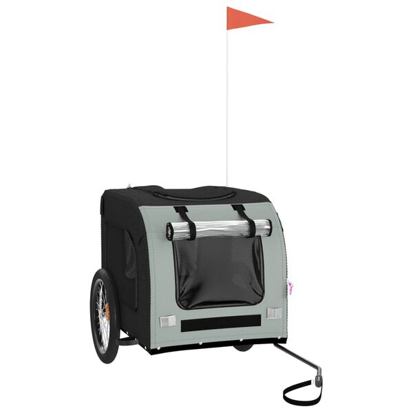 vidaXL lemmiklooma ratta järelkäru, hall ja must, oxford kangas/raud