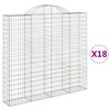 vidaXL kaarekujulised gabioonkorvid 18 tk, 200x30x180/200 cm, raud