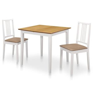 vidaXL 3-osaline s&ouml;&ouml;gitoa komplekt, MDF, valge