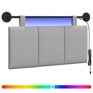 vidaXL Rippuv voodipeats LED-valgustusega Pilvine hall kangas