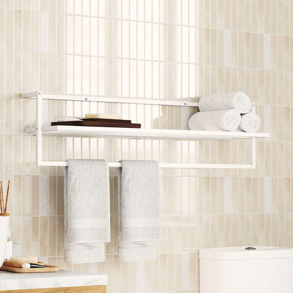 vidaXL r&auml;tikurest, valge, 95 x 25 x 22 cm, raud