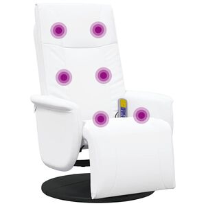 vidaXL massaažitool jalatoega, valge, kunstnahk