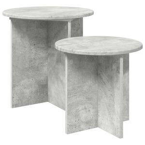 vidaXL Abilaudade komplekt 2 tk Betoonhall &Oslash; 45 x 45 cm T&ouml;&ouml;deldud puit